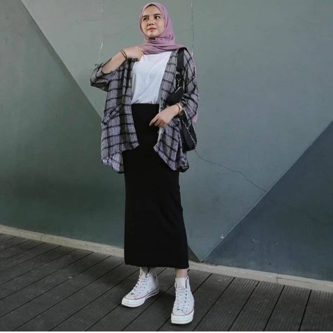 ROK A-LINE Trendy✅ Size L - 4XL BB 50 - 80kg Ada | Scuba Latex HQ TEBAL &amp; LEMBUT | COD bawahan wanita/payung/XXXL/warna/hitam/putih/highwaist/maxi/skirt/original/kasual