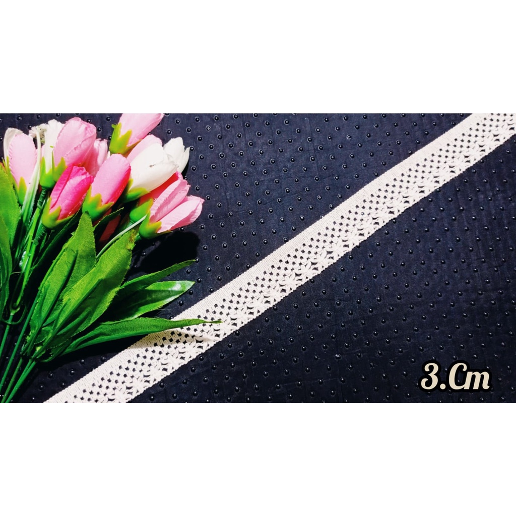 Renda Rajut 3cm Khas Tasikmalaya Mukena Gamis Kerudung Per Roll