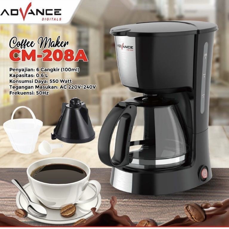 [PROMO] MESIN PEMBUAT KOPI/COFFE MAKER ORIGINAL ADVANCE CM-208A DILENGKAPI PLAT PENGHANGAT BERKUALITAS