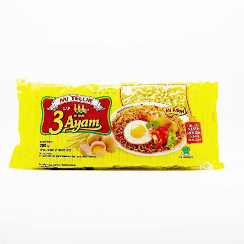 

Mie Telur Cap 3 Ayam Telur Mie Telor Kuning Mie Pipih Noodle