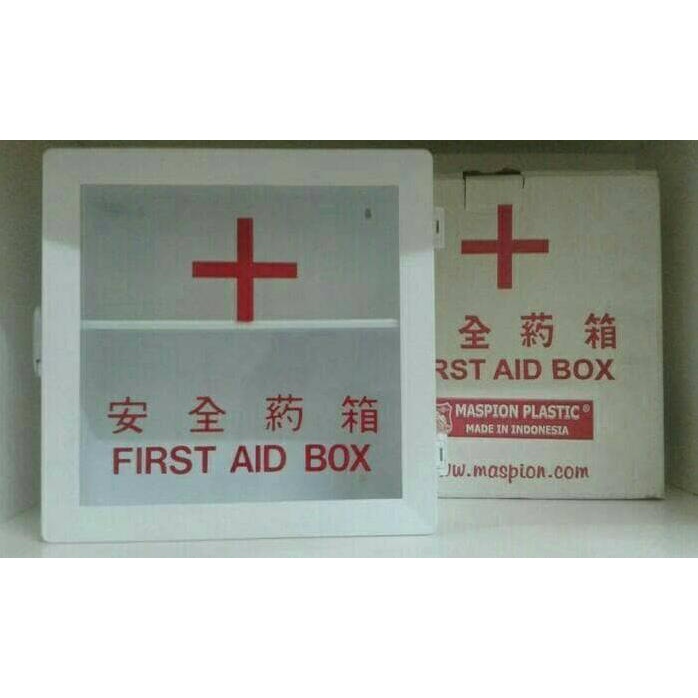 Box Penyimpanan Obat - Kotak Obat P3K + Isi Lengkap / Kotak P3K Dinding Lengkap