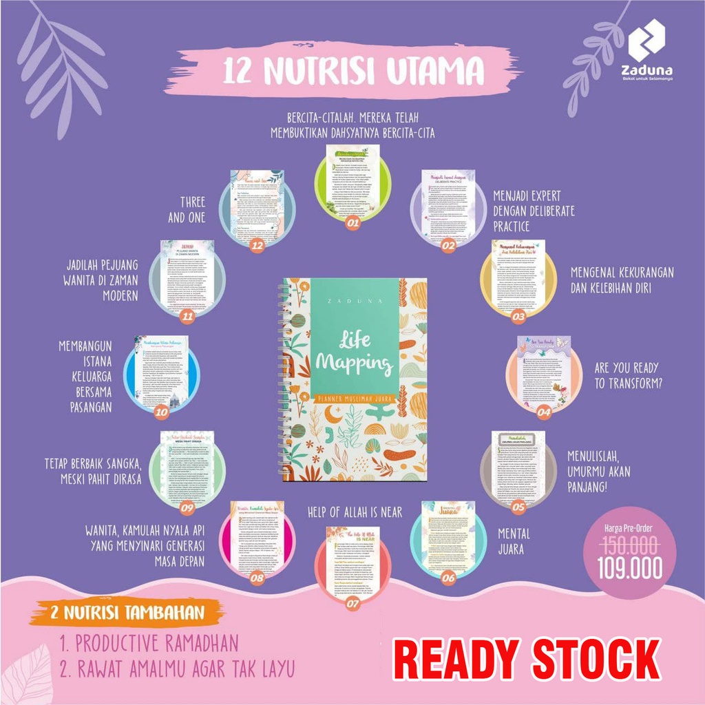 Buku Agenda Muslimah Planner Life Mapping 2023 (3 Bonus)