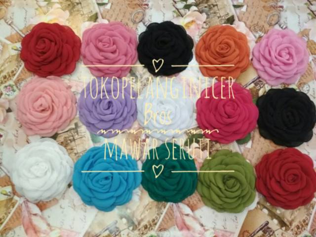 Bros Hijab Murah/ Bross Jilbab Terbaru/ Bros Cantik Mawar/ Aksesoris Wanita Murah/Aksesoris Handmade