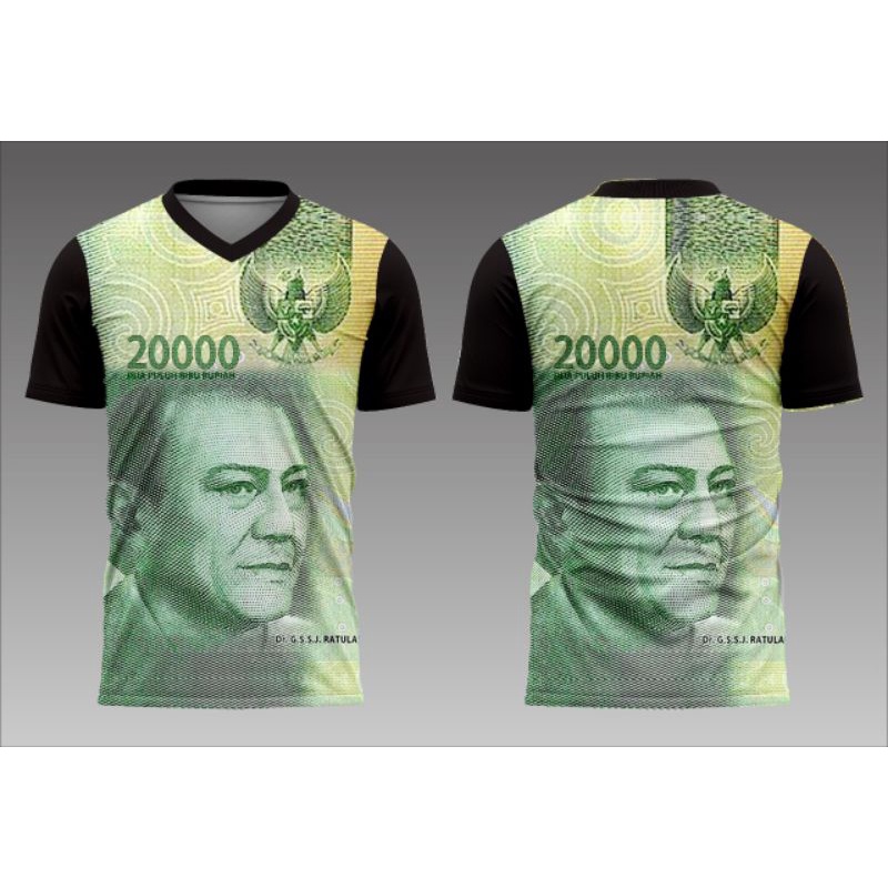 Baju kaos anak 3D duit mata uang indonesia fullprint anak