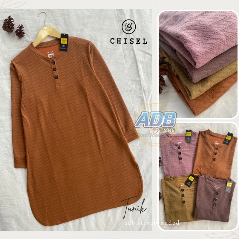 Tunik Chisel Atasan wanita busui lengan panjang Kaos baju kancing depan Tunic muslim