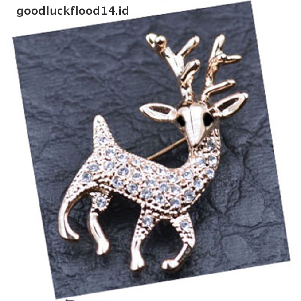 [OOID] Women Fashion High Quality Exquisite Sika Deer Brooch Shining Rhinestone Jewelry ID