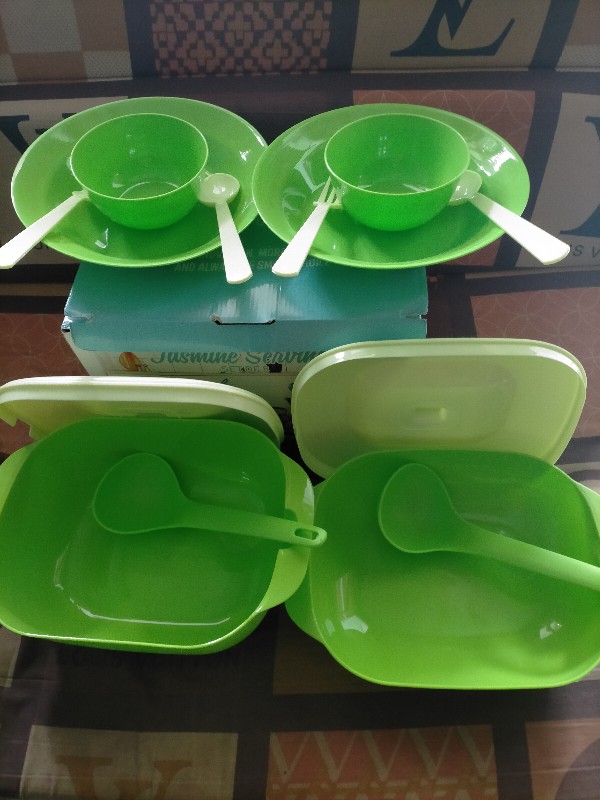 Prasmanan Set Jasmine Serving Set 12pcs/ Wadah Saji Makanan Set Lengkap Piring Dan Mangkok