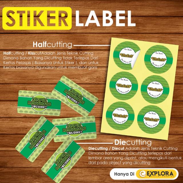 

CETAK STIKER LABEL PRODUK PRINT AND CUT A3+ (CHROMO, KRAFT, HVS)