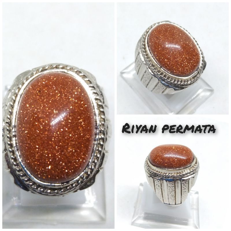 Cincin pria akik pasir emas