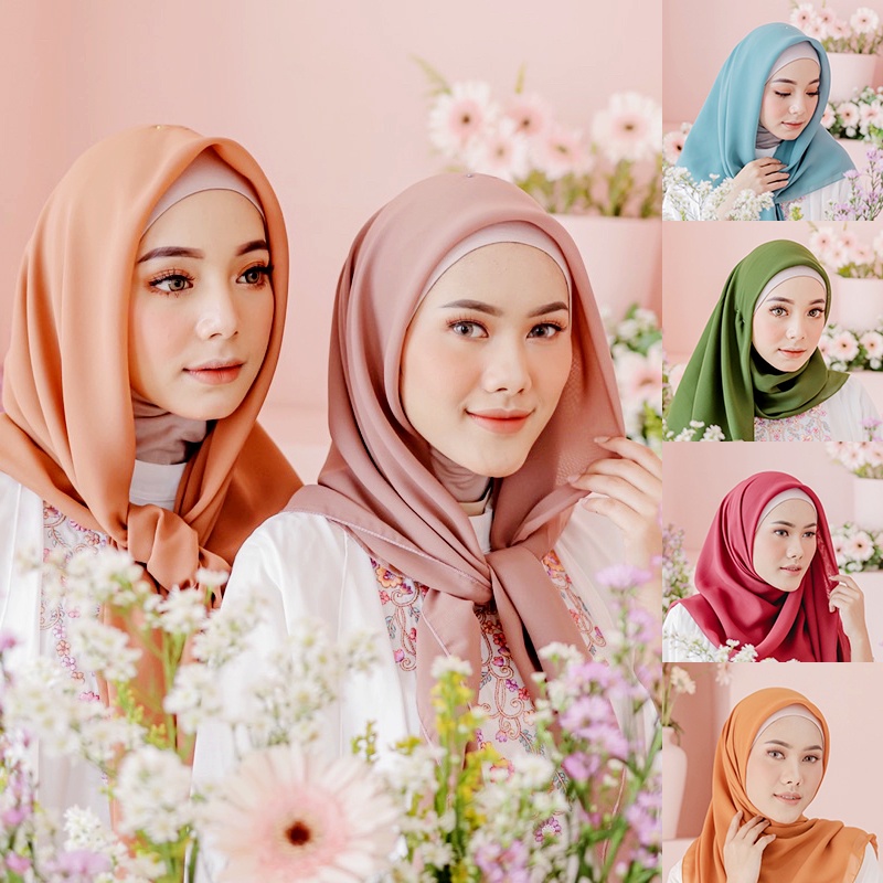 BELLA SQUARE Premium Jilbab Bella Square Jilbab Segi Empat Polos Kerudung Segi Empat Polos Hijab Premium Hijab Murah Kerudung Murah Polycotton Jahit Tepi