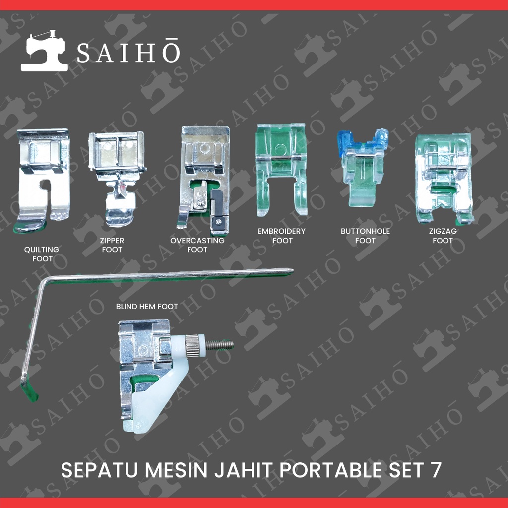 Set Sepatu Mesin Jahit Portable isi 7 pcs