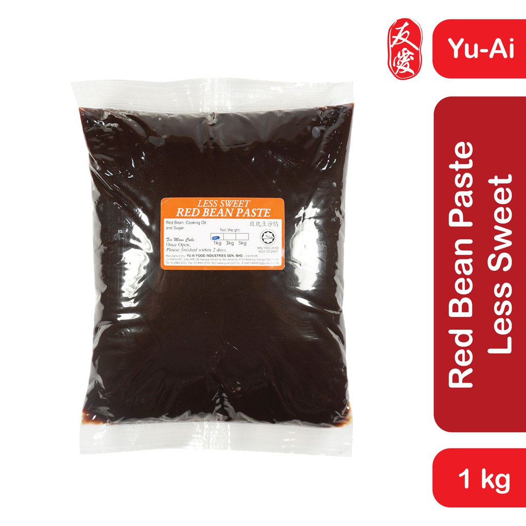 

Yu Ai Red Bean Paste Less Sweet 1 Kg Yuai Redbean Pasta Kacang Merah Isian Filling Mooncake Sugar