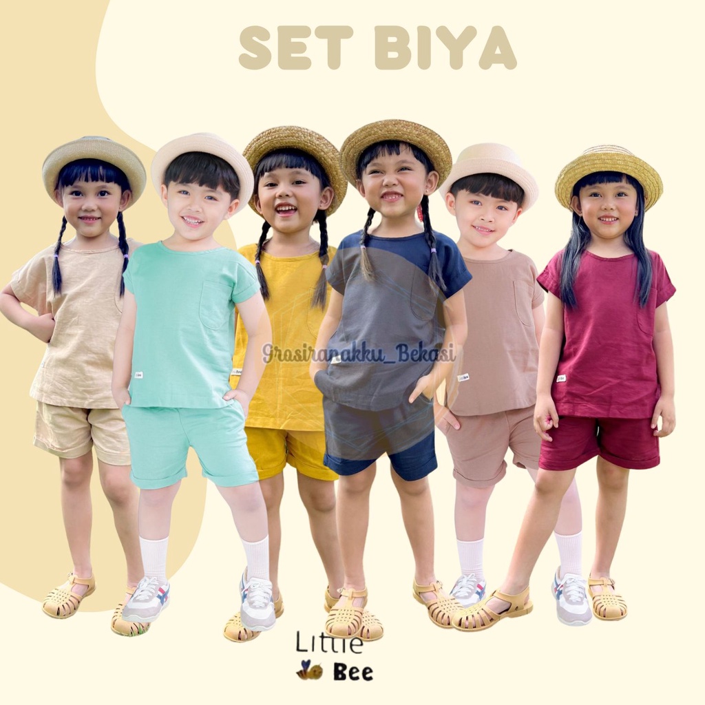 Setelan Anak Unisex Biya LittleBee Mix Warna Size 1-5 Thn