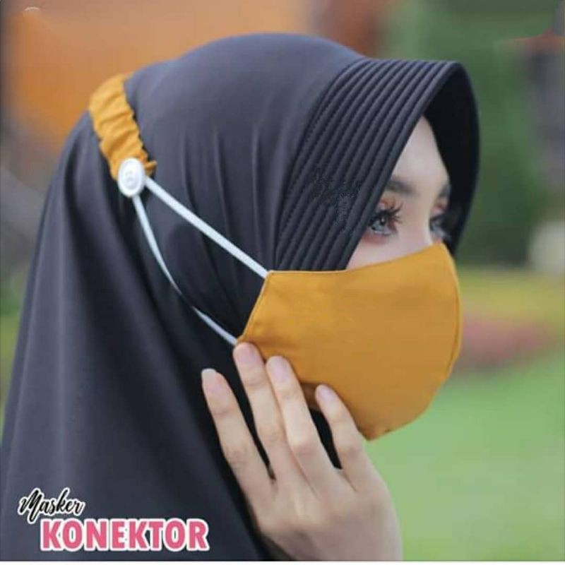 MASKER KAIN 3 LAPIS KONEKTOR HEADLOOP DAN EARLOOP NISA DIISI TISU