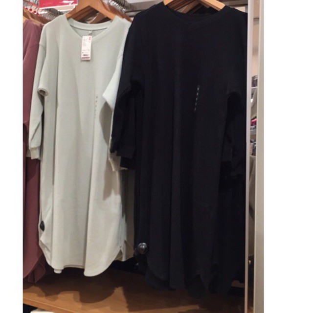 Gaun waffle uniqlo