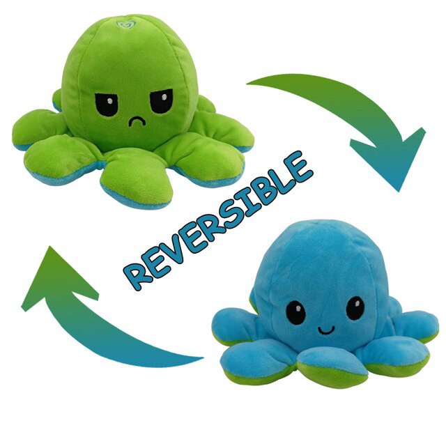 BONEKA GURITA / BONEKA OCTOPUS / REVERSIBLE OCTOPUS BLUE-GREEN