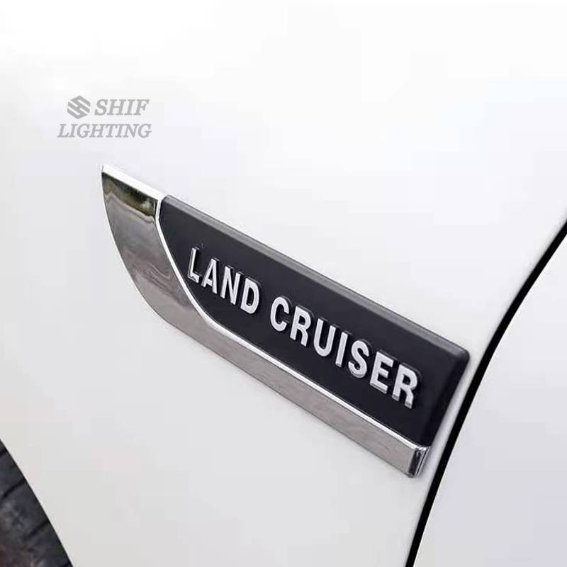 2pcs Stiker Emblem Logo Land Cruiser Bahan ABS Untuk Fender Samping Mobil