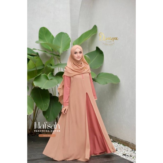 READY HAFSAH SET PASMINA ORI BY DIVANA / GAMIS SYAR'I HAFSAH SET PASMINA SIZE S