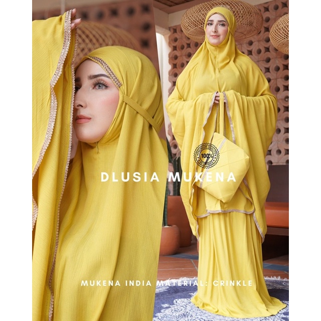 Mukena Arab DLUSIA INDIA Crinkle Jumbo Mukena Mewah Dewasa