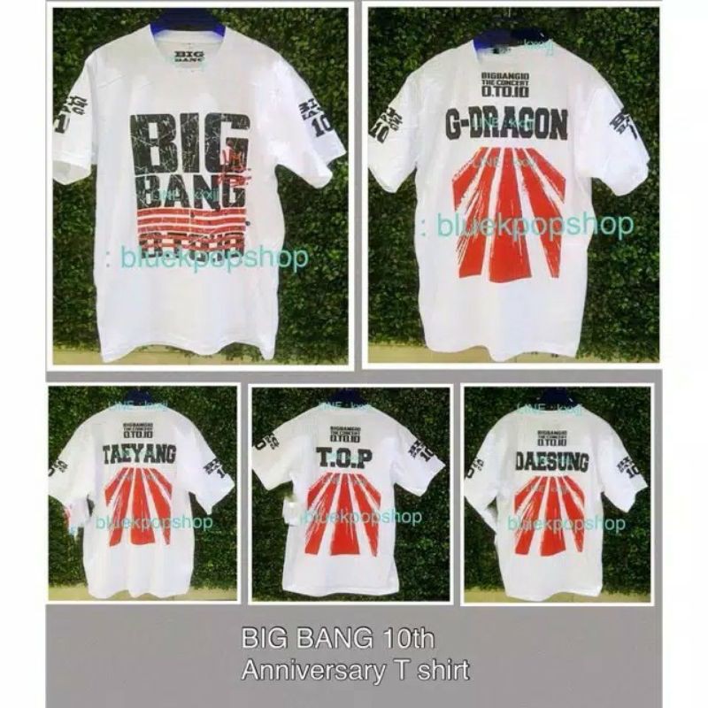 Kaos Lengan Pendek Kpop BIG BANG 10th Anniversary GD TOP TaeYang DaeSung SeungRi