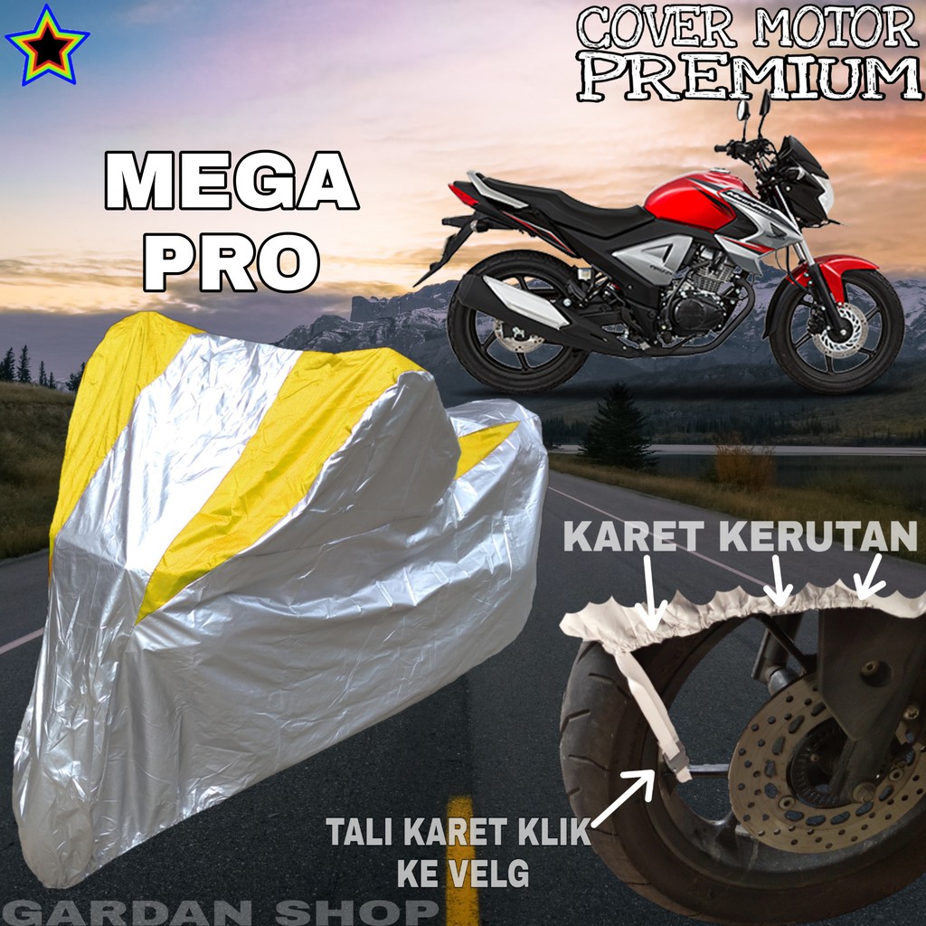 Sarung Motor MEGA PRO Silver KUNING Body Cover Mega Pro PREMIUM