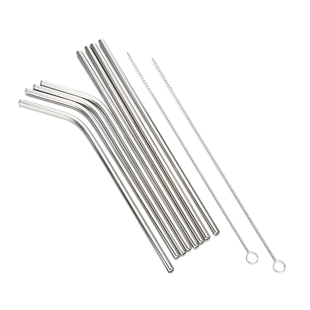 【TERSEDIA &amp; COD】8Pcs Sikat Pembersih Sedotan Bahan Stainless Steel