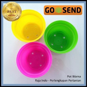 Pot Bunga 15cm / King Mado 15 Pink - Toko Pot Plastik Tanaman Hias Grosir Murah 15 Cm Bk Pot Twon 15