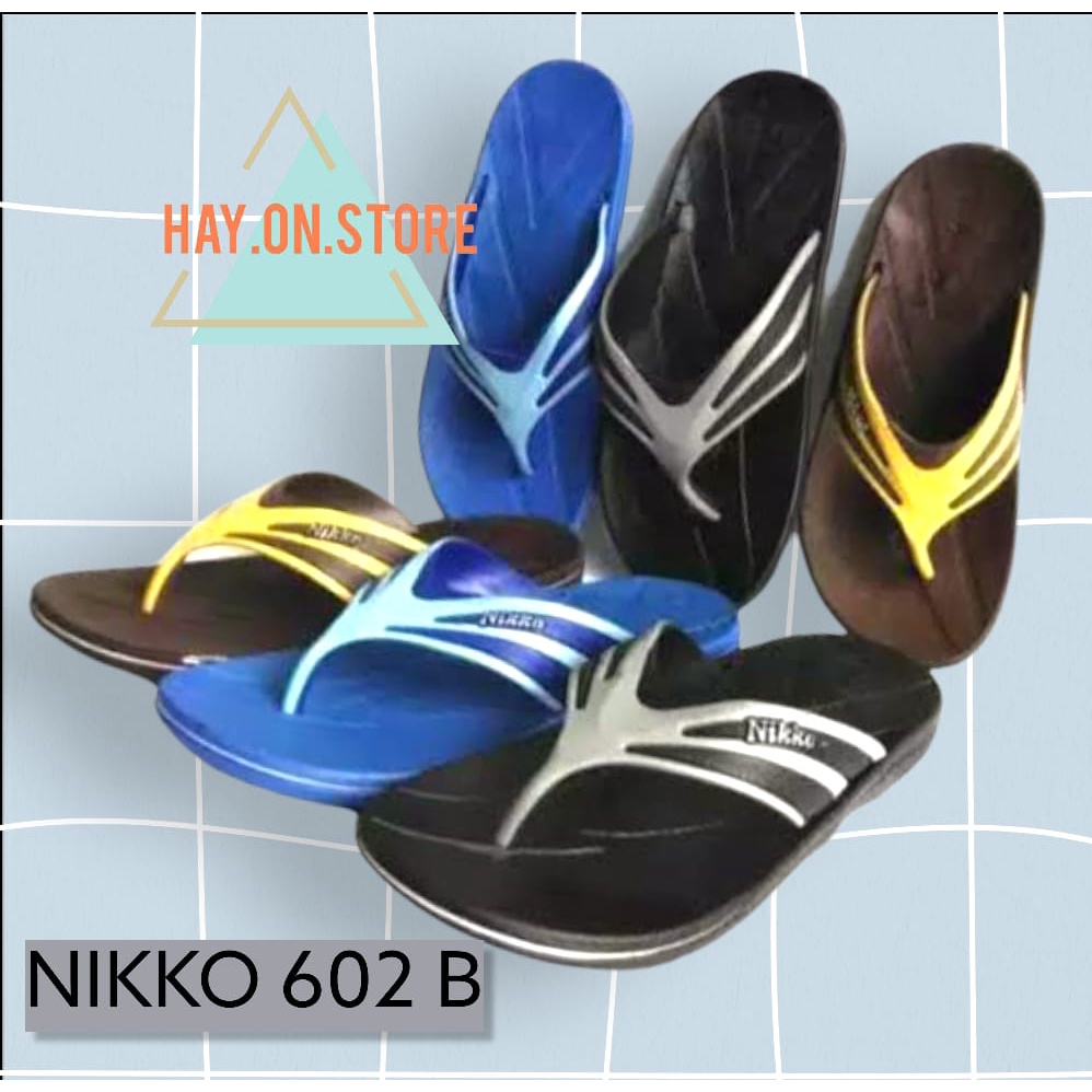 DISKON RAMADHAN!!! Sandal jepit pria murah bahan karet anti licin super awet merk NIKKO 602B/E