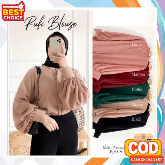 Atasan Blouse Square Terbaru Viral Tiktok/Pakaian Wanita Korea Kotak-Kotak Kekinian/Baju Atasan Blou