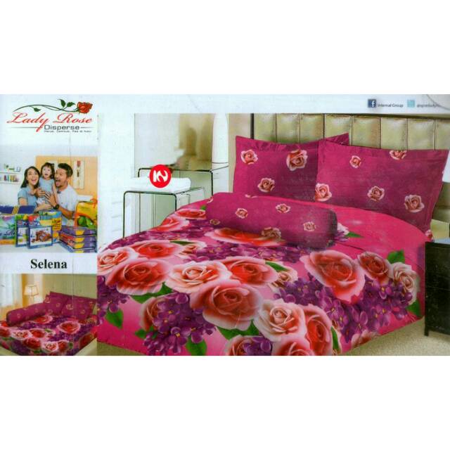 Sprei Lady Rose 160 x 200 / 180 x 200 Bantal 4 - Selena