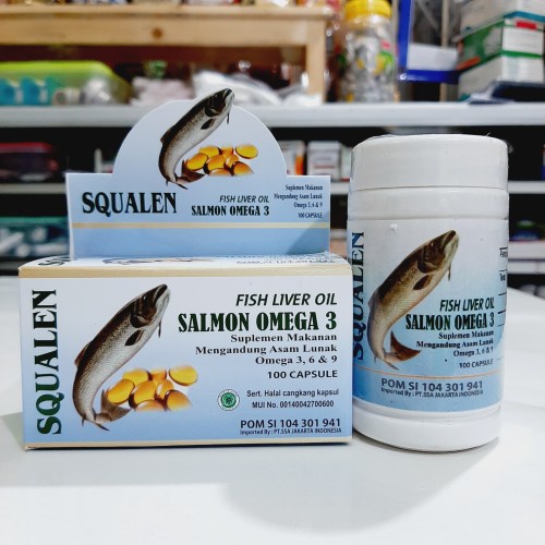 SQUALEN Fish Liver Oil Omega 3 / Minyak Ikan Salmon EPA DHA