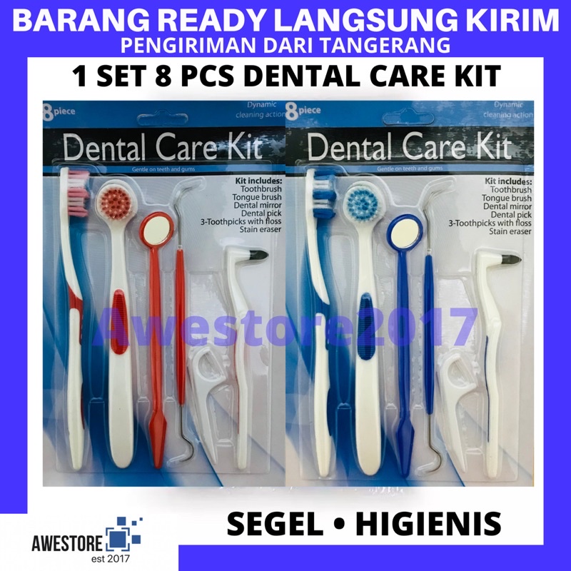 1 SET 8 PCS Dental Care Kit Alat Pembersih Karang Gigi Behel Floss