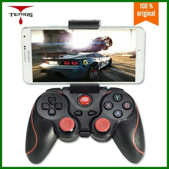 Gamepad stick hp wireless Bluetooth with holder for Android ios dan PC