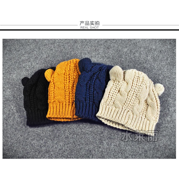 TKCA topi kupluk rajut tangan kuping kucing nekomimi winter import