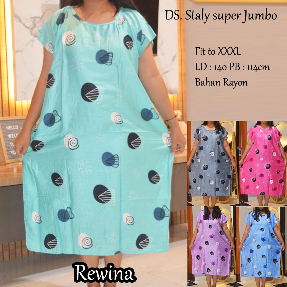 Daster super Jumbo staly LD 140 | 1kg muat 5pcs  | daster murah-Rewina