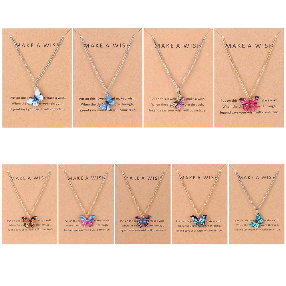 R-flower Butterfly Necklace Aksesoris Perhiasan Lucu Kalung Korea