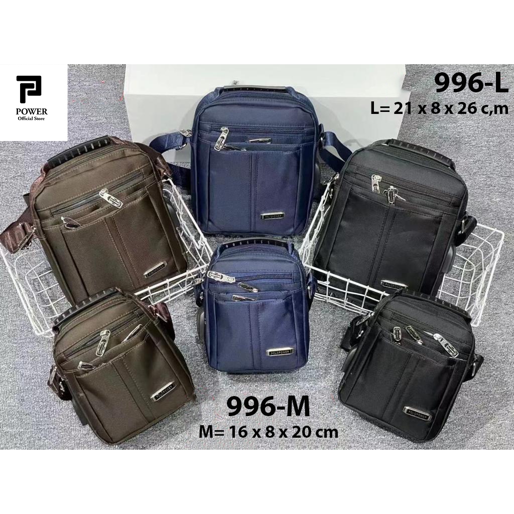 Polo Power 996 - Tas Selempang Pria Sling bag Import Dual USB Portable Tas Slempang Cowok Trendy Waterproof