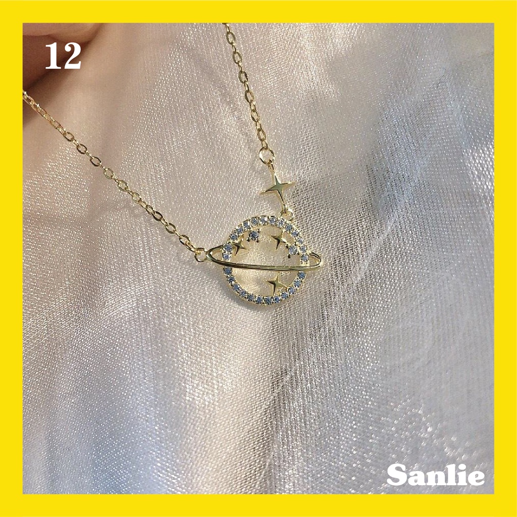 Sanlie Kalung Titanium Wanita Korea  Kalung Liontin Fashion Murah Model Bintang 12