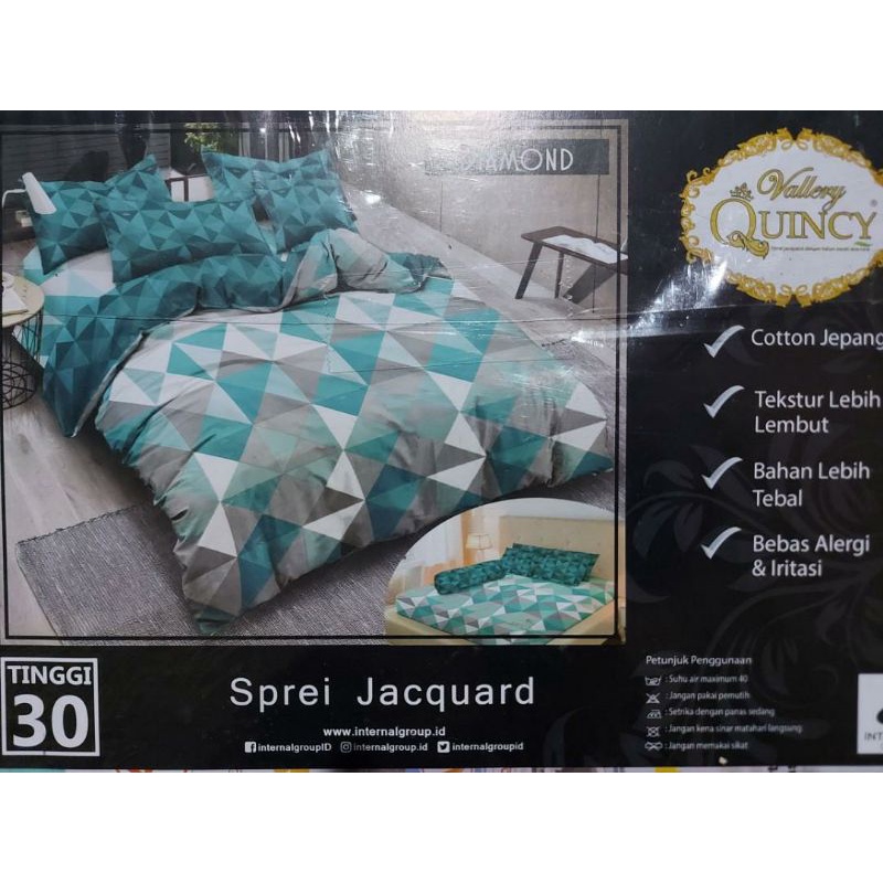 Sprei Vallery Quincy UK 160x200, 180x200 / Vallery Printing / Seprei Katun Jepang