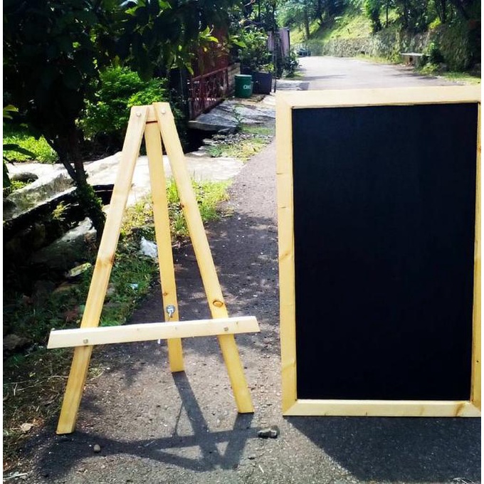 

laris Standing tripot 60cm kayu kaki penyangga papan tulis kapur bisa cod