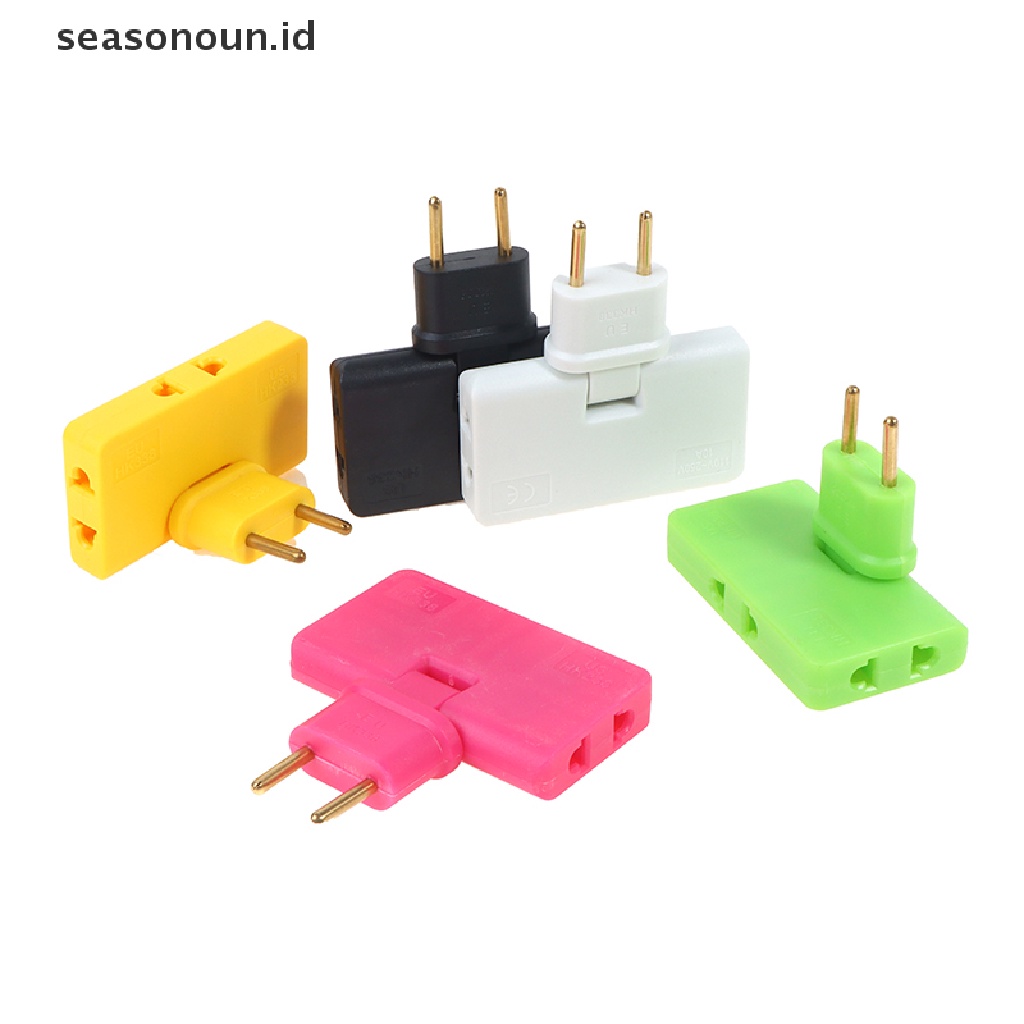 (seasonoun) Adapter Konverter Power Plug EU Bisa Dilipat Untuk Travel