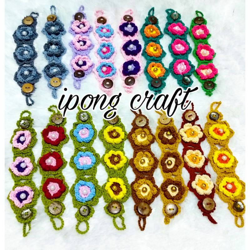 Konektor Rajut Bunga / Konektor Masker Rajut