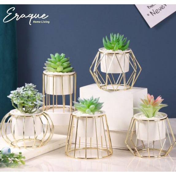 Swirl White Ceramic Pot / Vas Tanaman Keramik Artificial Unik Mewah