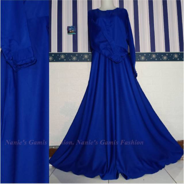 GAMIS BUSUI JUMBO POLOS LD 120 PB 143 SUZE XXL FIT XXXL MAYUNG BALOTELLY PREMIUM BIRU ELEKTRIK
