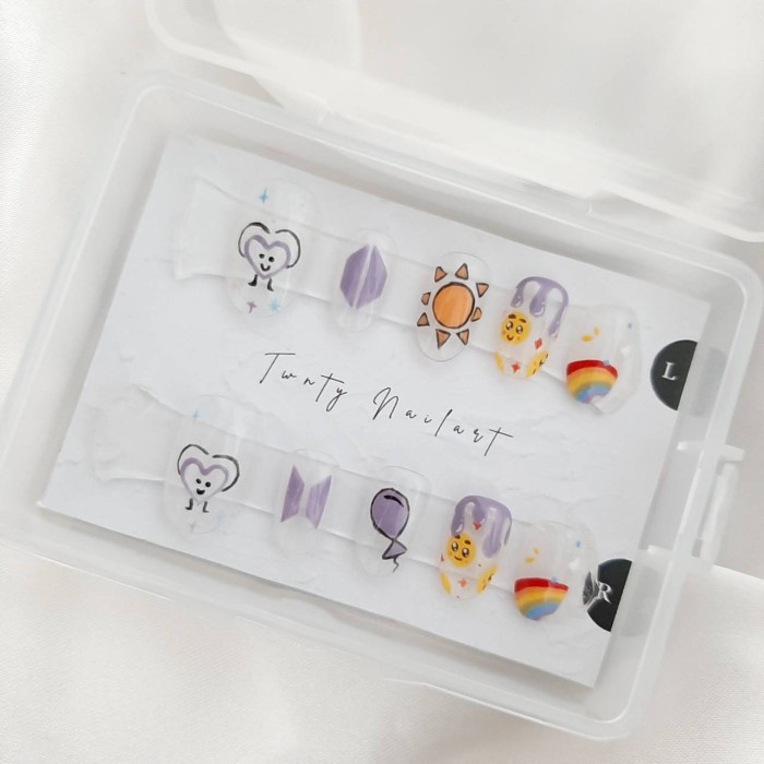 BTS SET 1/Custom Fake Nails/ Custom Press on Nails/Kuku Palsu custom