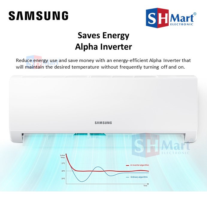 AC SAMSUNG 1 PK ALPHA INVERTER AR09AYHLAWKNSE UNIT ONLY (MEDAN)