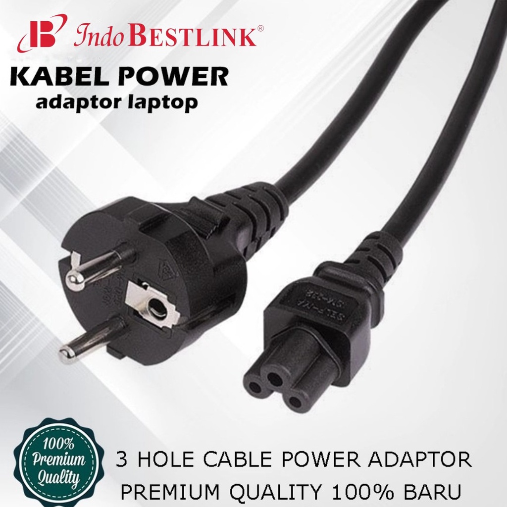 Kabel Power Laptop Bagus 1,8meter / Kabel Power Notebook Indobestlink