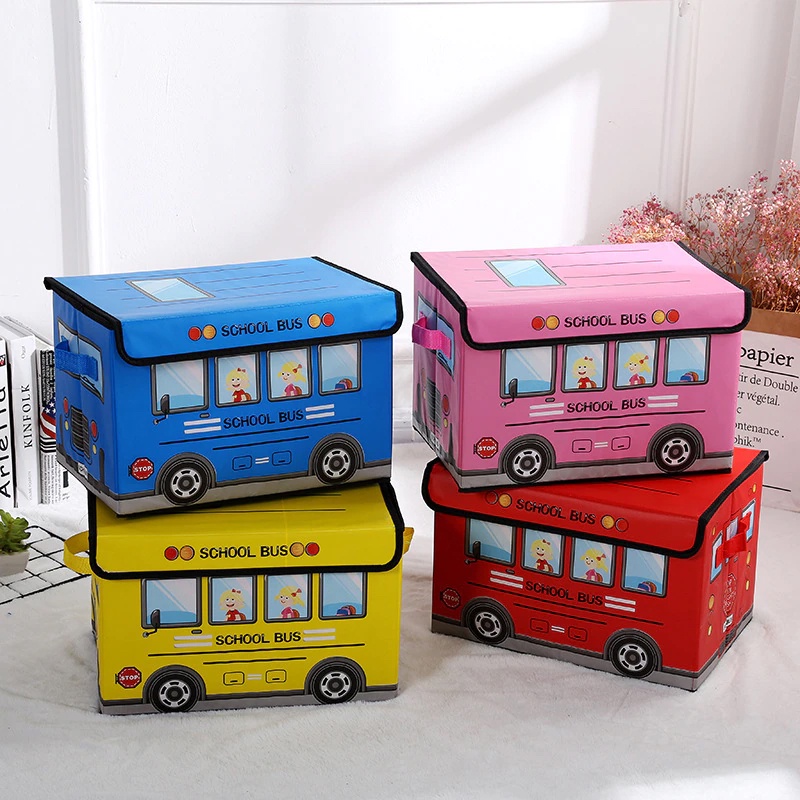 Kotak Mainan Storage Box Lipat Toy Box Kotak Serbaguna Mainan Organizer Baju Souvenir Anak Ulang Tahun Tempat Mainan Kotak Dino Princess School Bus Sekolah Babymaniashop