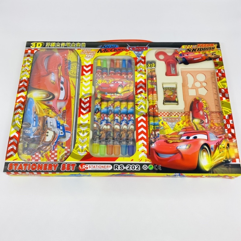 

stationary set 8in1 alat tulis anak crayon putar 6 warna cars mcqueen hello kitty disney tsum tsum
