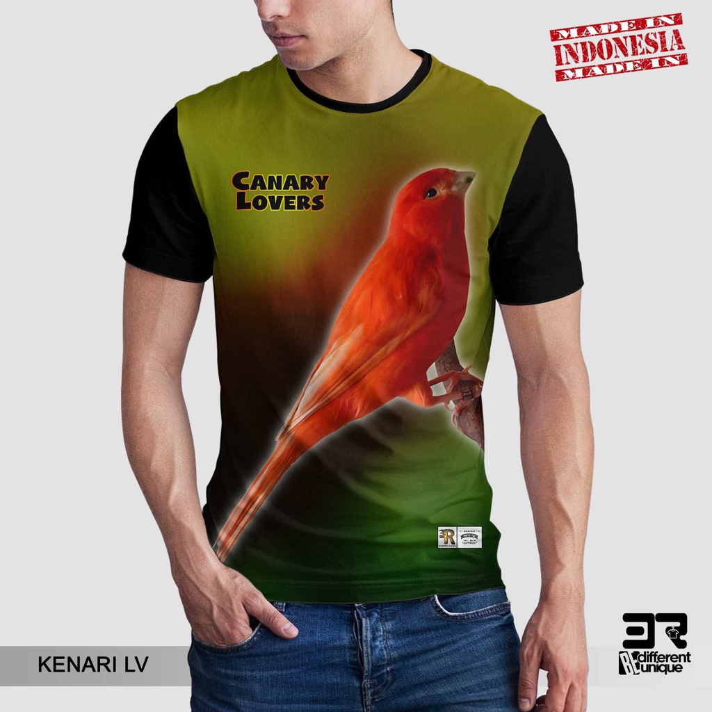 [ COD ] KAOS DISTRO PRINTING GAMBAR BURUNG KENARI LV - BAJU HEWAN KICAU MANIA LOVERS SUKU ADAT BUDAY